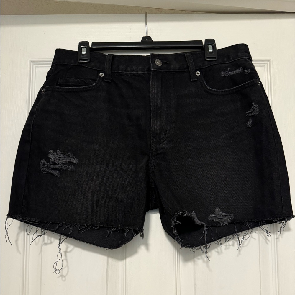 Black High-Rise Slouchy Straight Shorts, Women’s Size 10